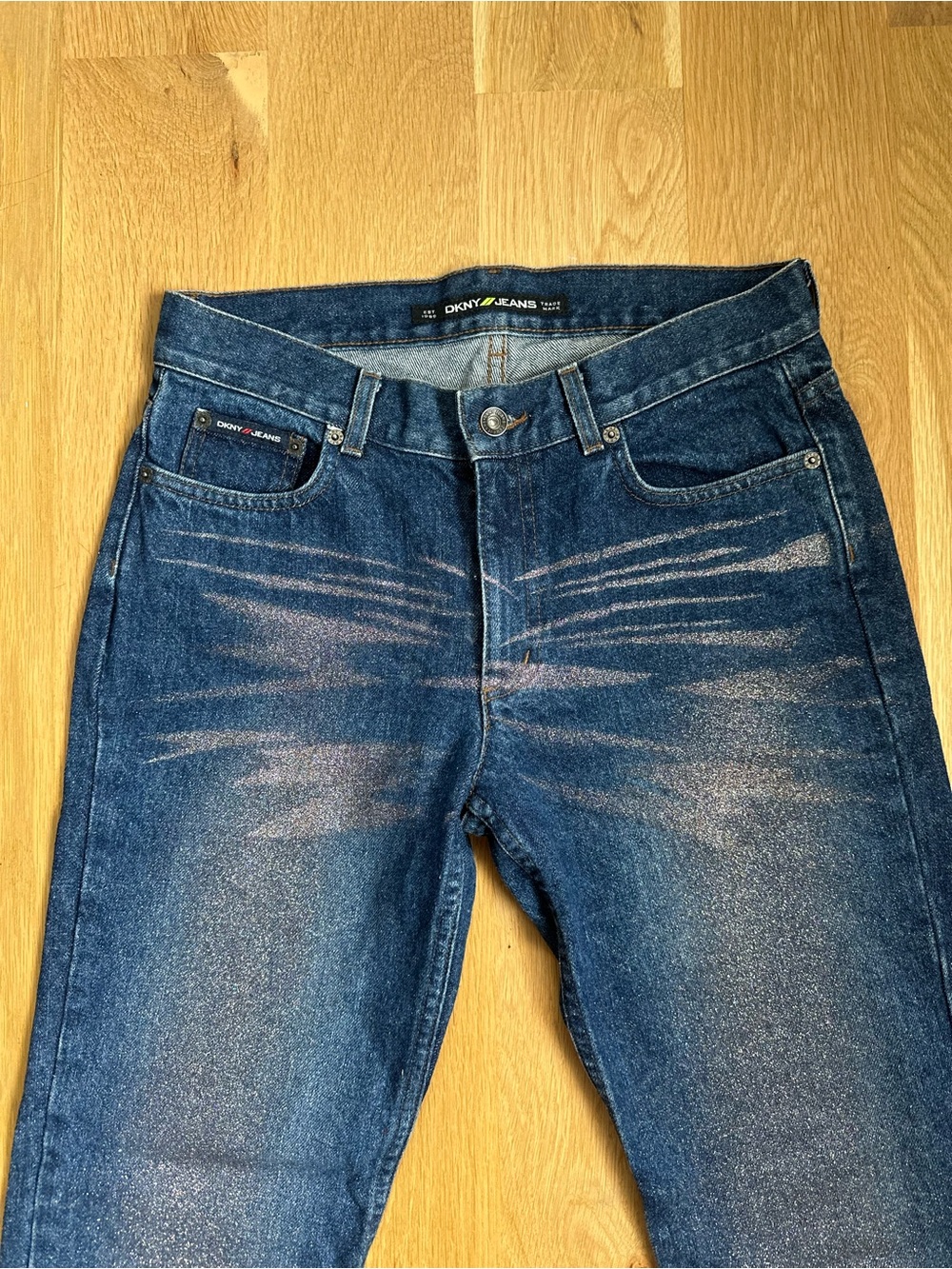 DKNY Sparkle Straight Leg Jeans